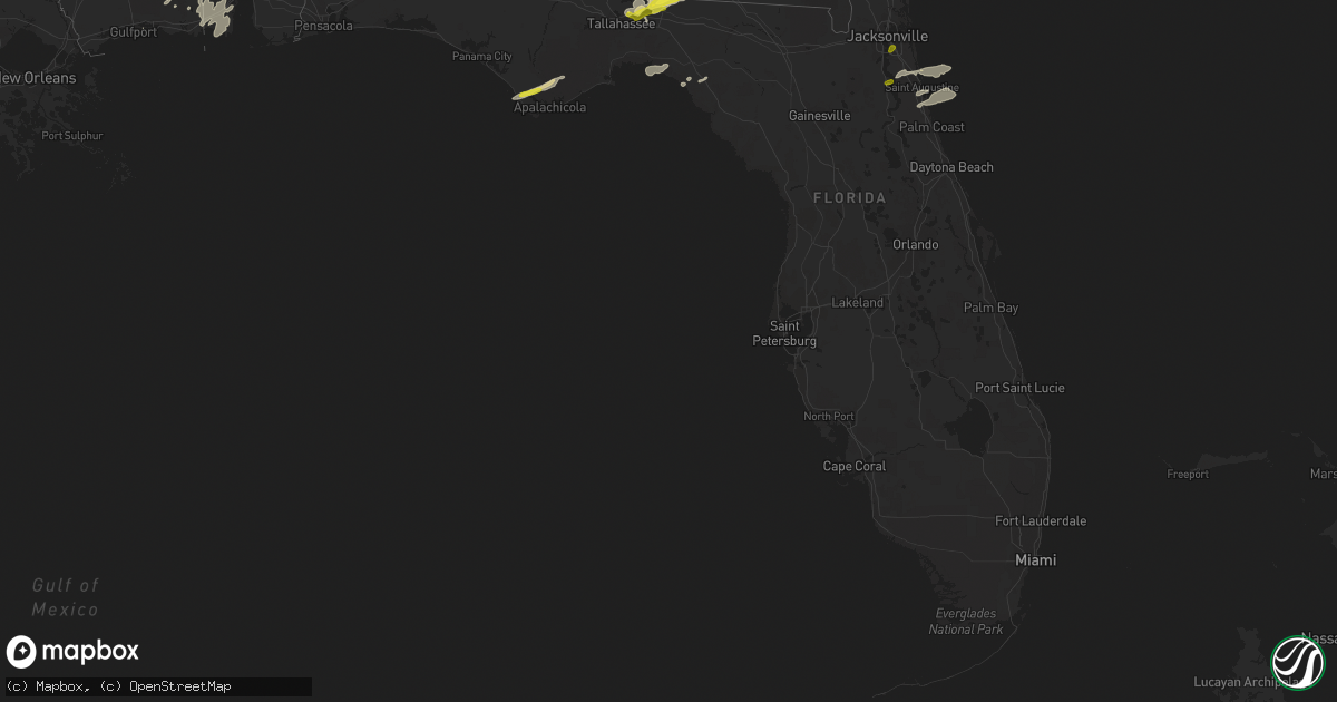 Hail map in Florida on April 3, 2017