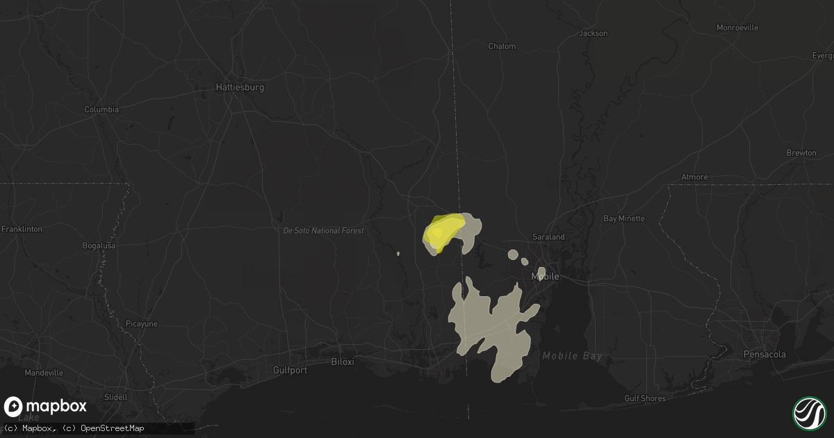 Hail map in Lucedale, MS on April 3, 2017