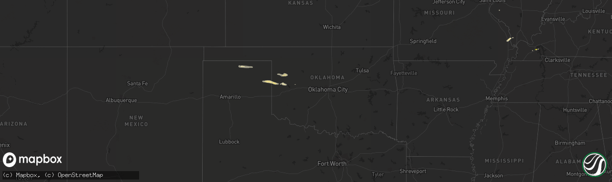 Hail map in Oklahoma on April 3, 2017