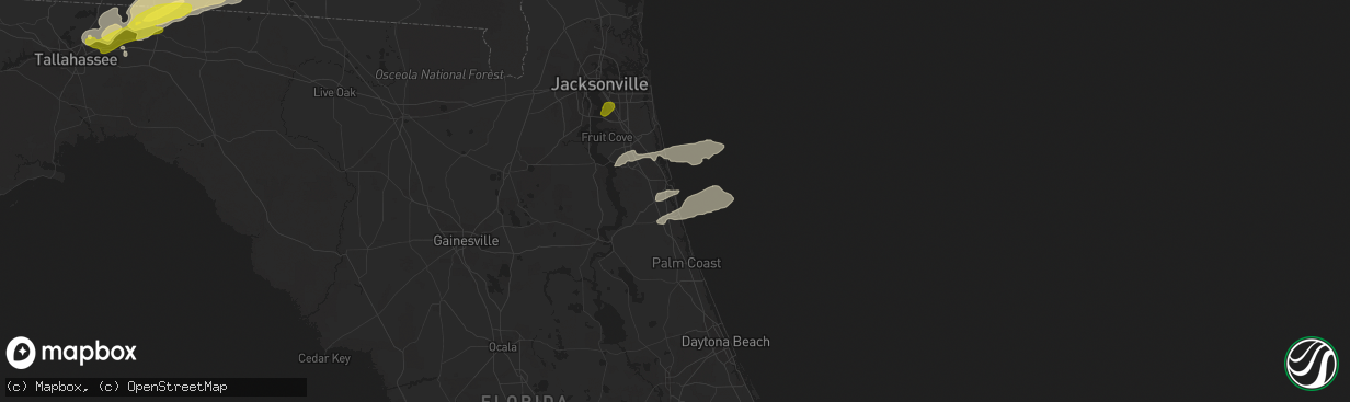 Hail map in Saint Augustine, FL on April 3, 2017
