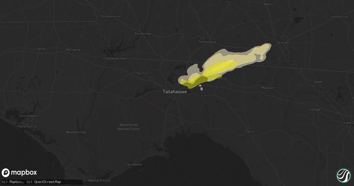 Hail map in Tallahassee, FL on April 3, 2017