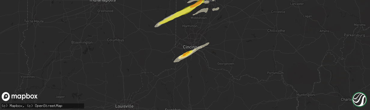 Hail map in Florence, KY on April 3, 2018