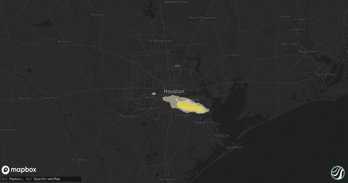 Hail map in Houston, TX on April 3, 2018