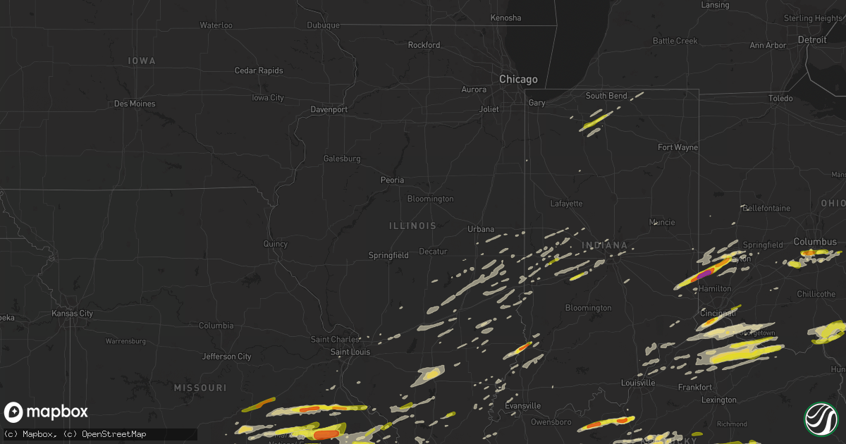 Hail map in Illinois on April 3, 2018