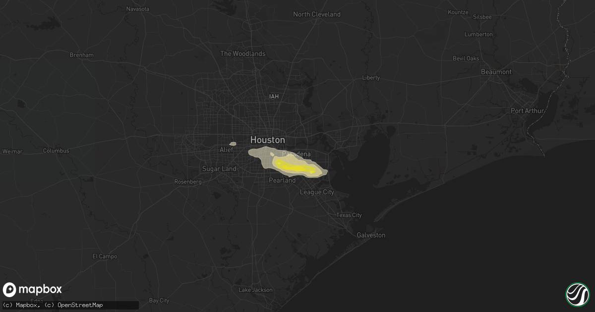 Hail map in Pasadena, TX on April 3, 2018