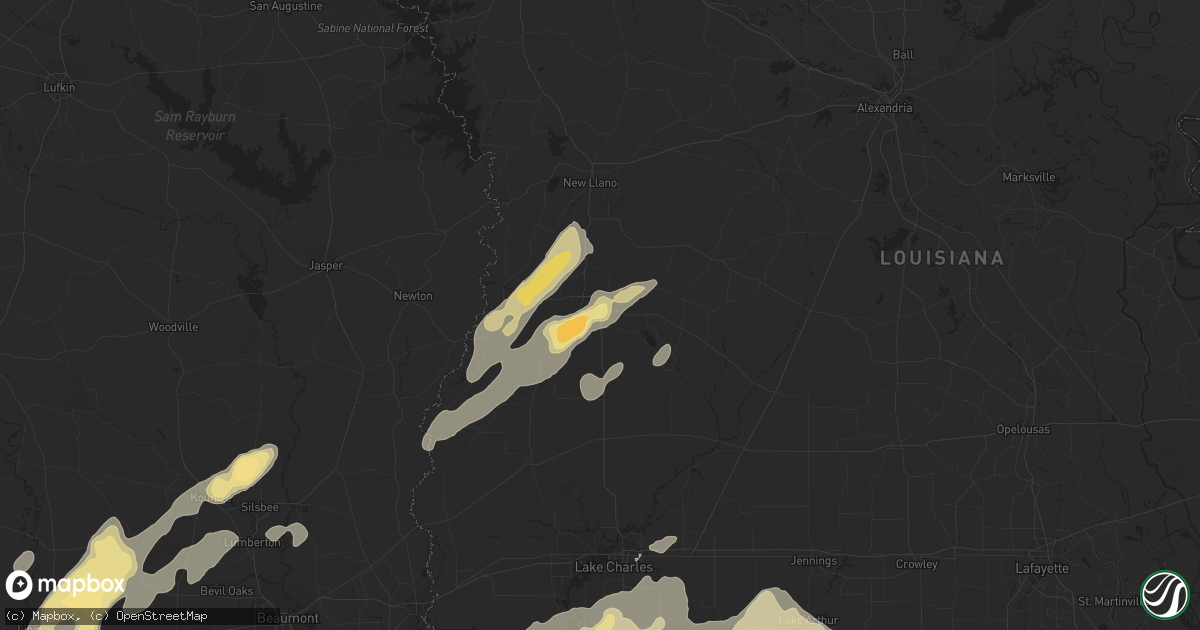 Hail map in Deridder, LA on April 3, 2019