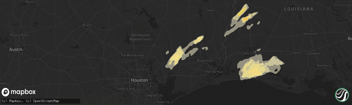 Hail map in Hull, TX on April 3, 2019