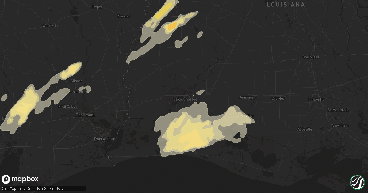 Hail map in Lake Charles, LA on April 3, 2019