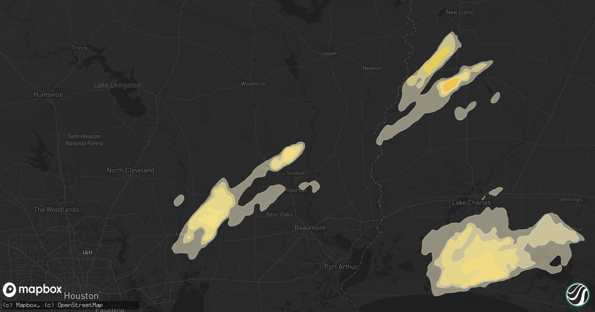 Hail map in Silsbee, TX on April 3, 2019