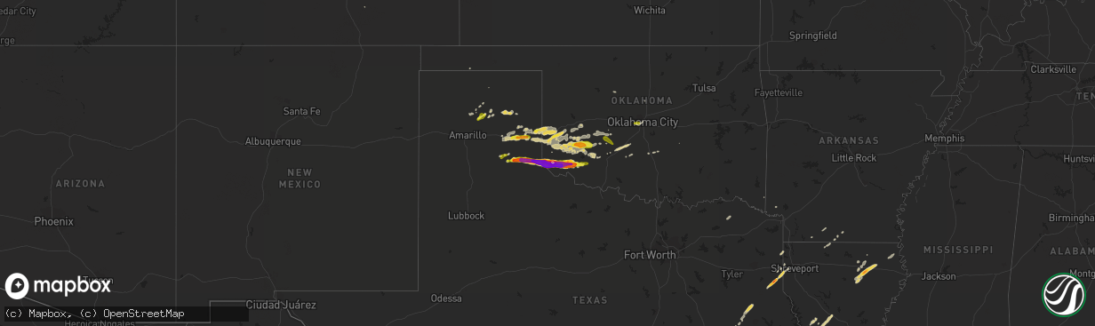 Hail map on April 3, 2019