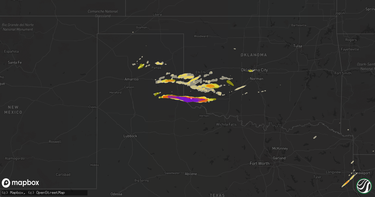 Hail map on April 3, 2019