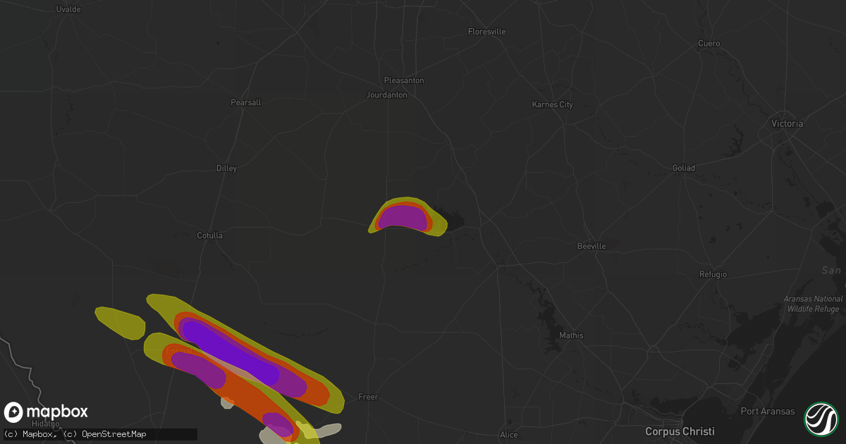Hail map in Calliham, TX on April 3, 2020