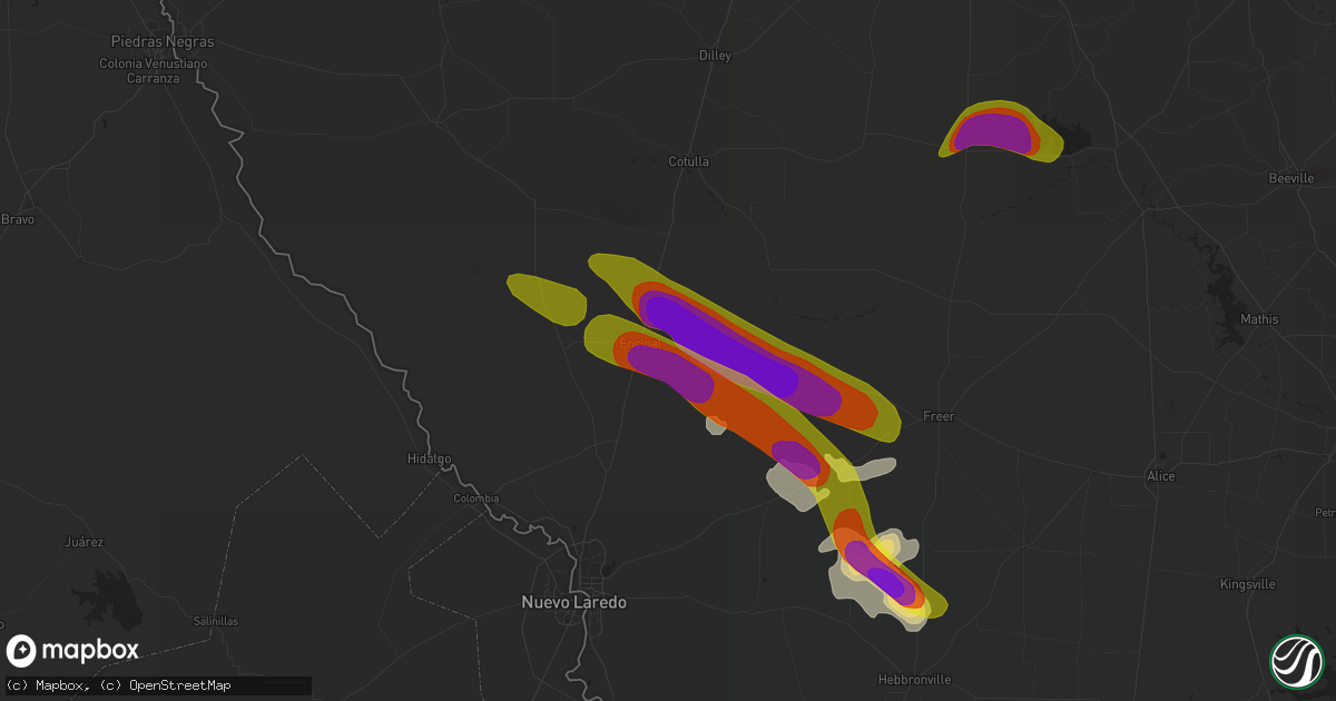 Hail map in Encinal, TX on April 3, 2020