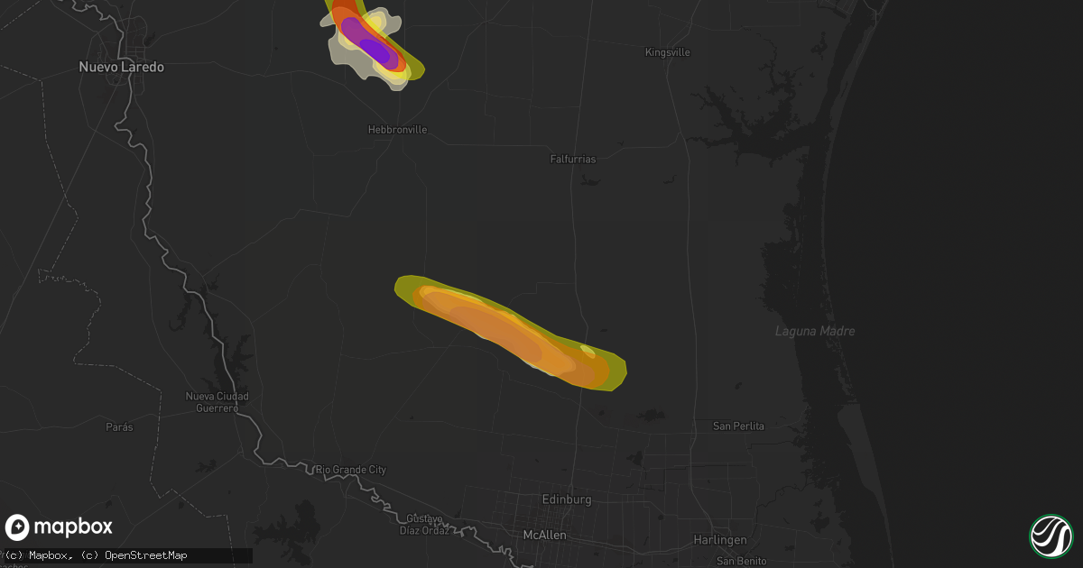 Hail map in Encino, TX on April 3, 2020