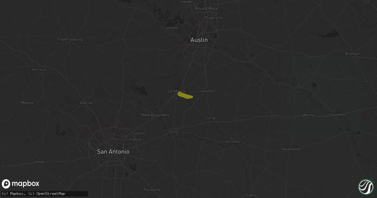 Hail map in Martindale, TX on April 3, 2020
