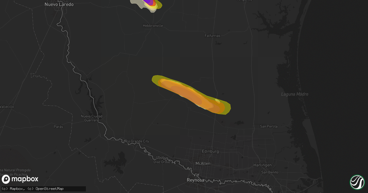 Hail map in San Isidro, TX on April 3, 2020