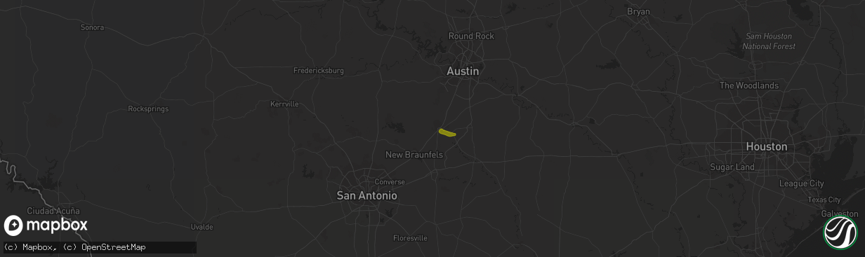Hail map in San Marcos, TX on April 3, 2020