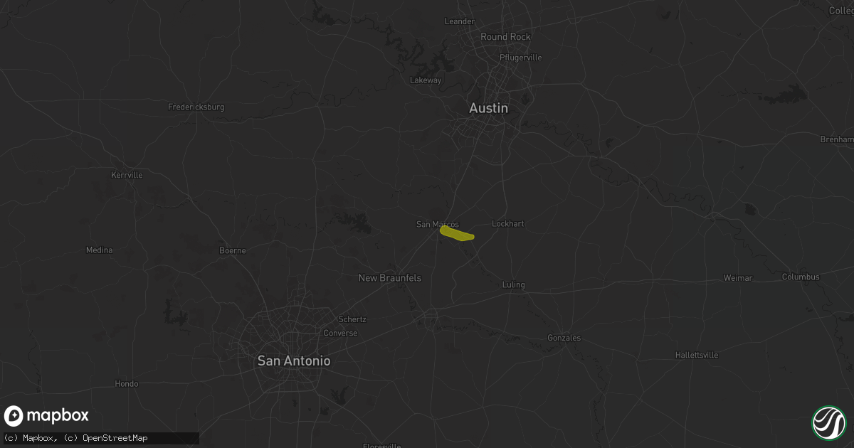 Hail map in San Marcos, TX on April 3, 2020