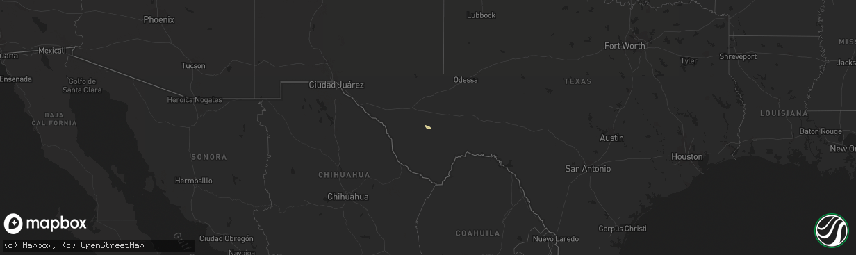 Hail map in Texas on April 3, 2021