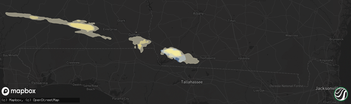 Hail map in Bainbridge, GA on April 3, 2023