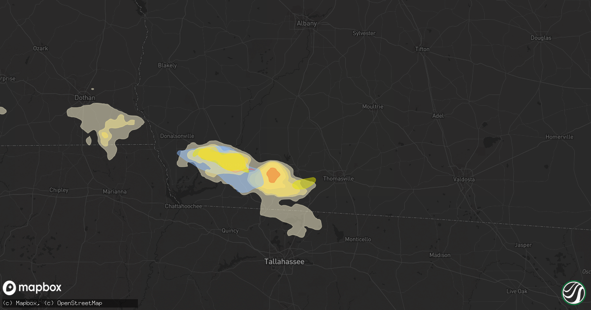 Hail map in Cairo, GA on April 3, 2023
