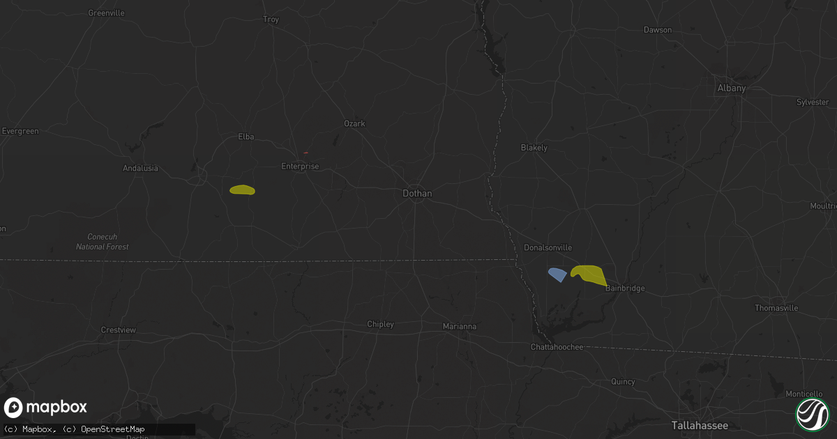 Hail map in Enterprise, AL on April 3, 2023
