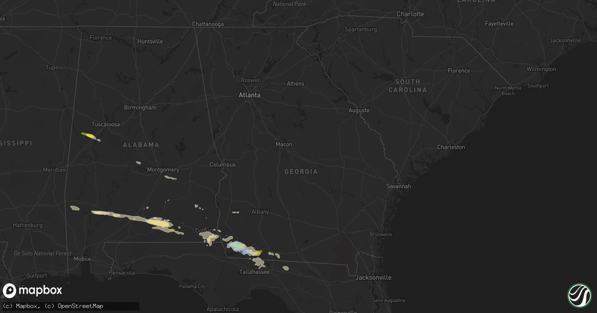 Hail map in Georgia on April 3, 2023