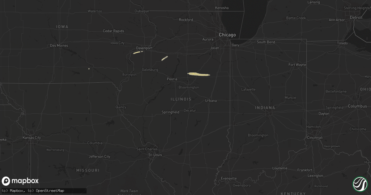 Hail map in Illinois on April 3, 2023
