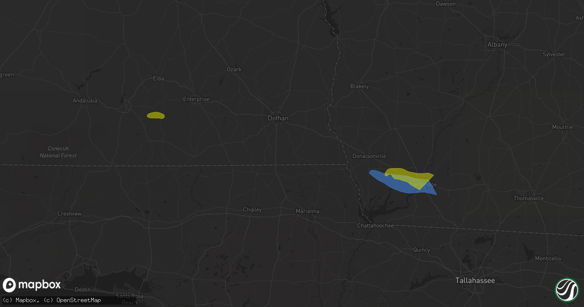 Hail map in Samson, AL on April 3, 2023