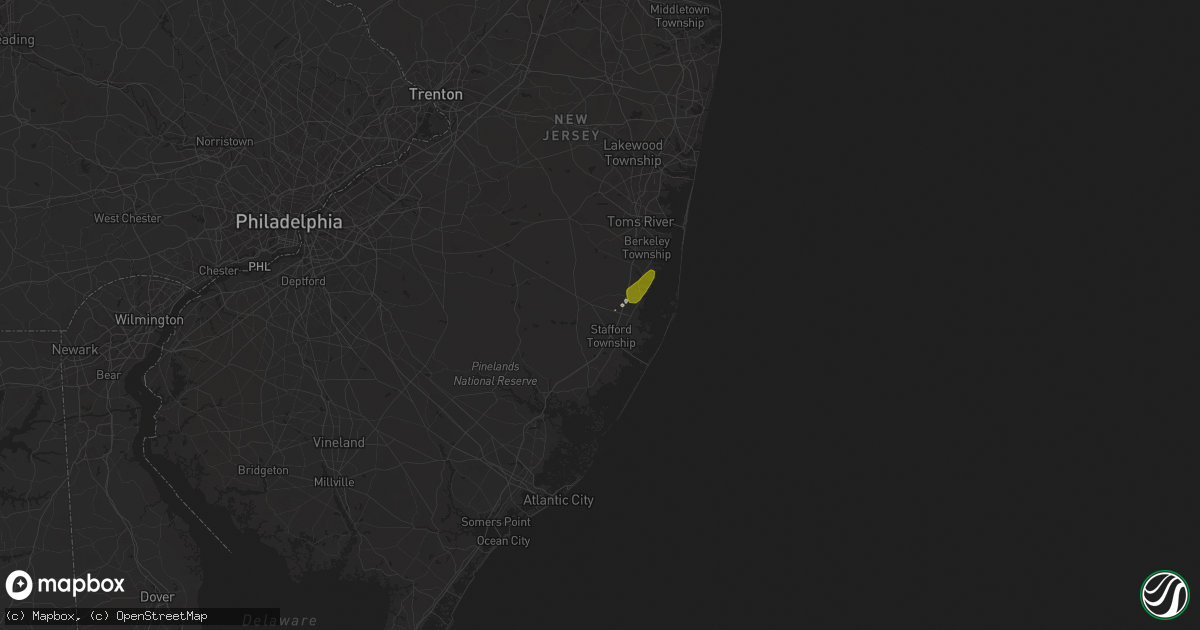Hail map in Barnegat, NJ on April 3, 2024