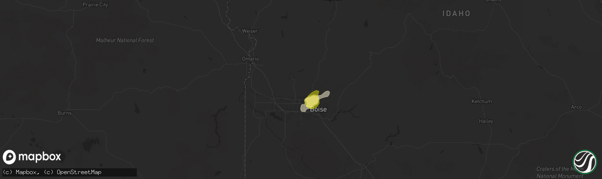 Hail map in Eagle, ID on April 3, 2024