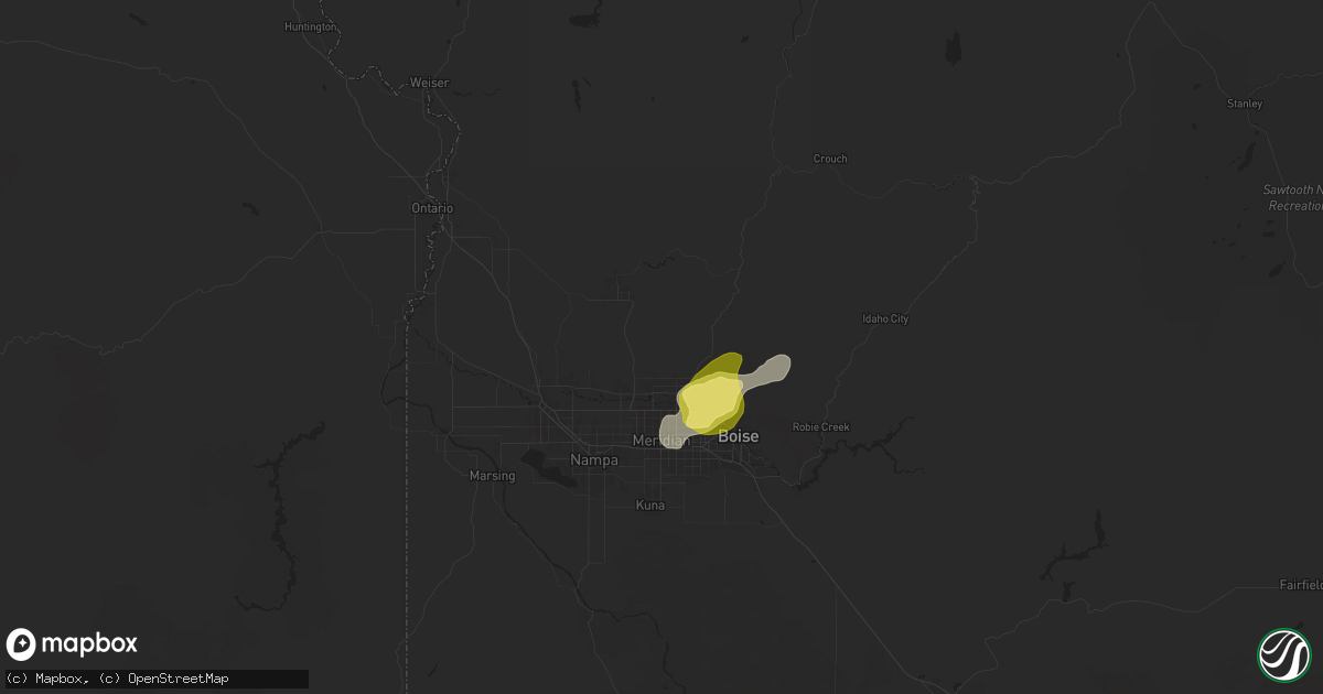 Hail map in Eagle, ID on April 3, 2024