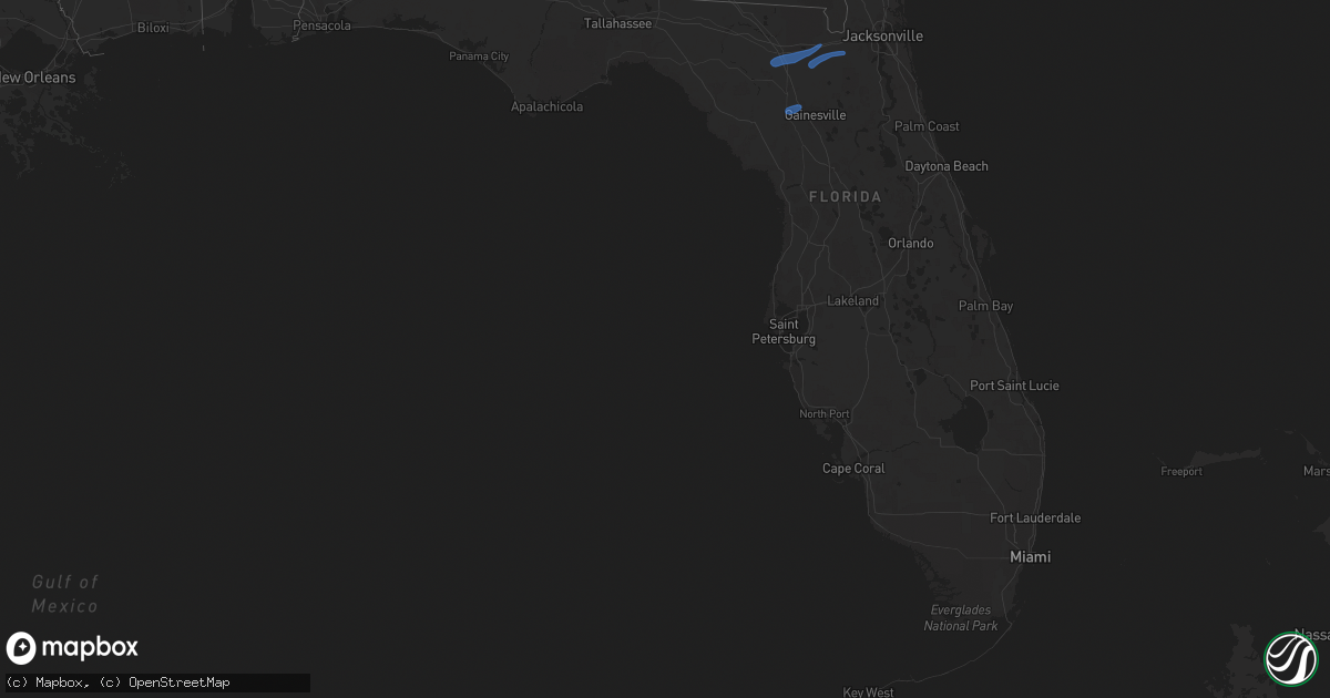 Hail map in Florida on April 3, 2024
