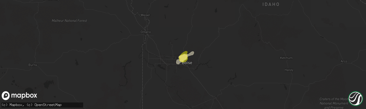 Hail map in Garden City, ID on April 3, 2024