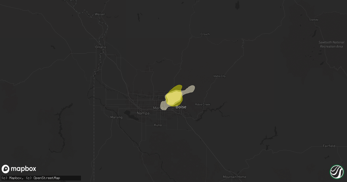 Hail map in Garden City, ID on April 3, 2024