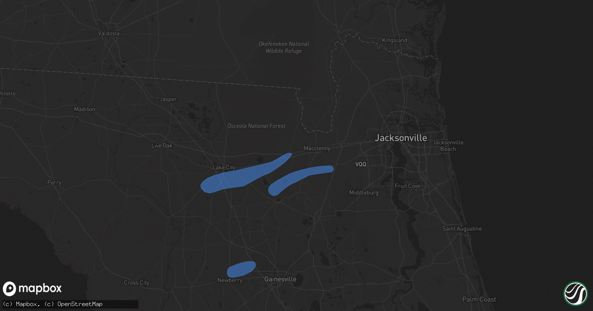 Hail map in Glen Saint Mary, FL on April 3, 2024