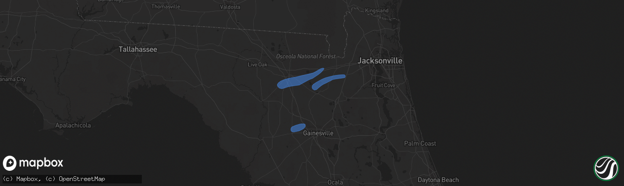 Hail map in Lake Butler, FL on April 3, 2024