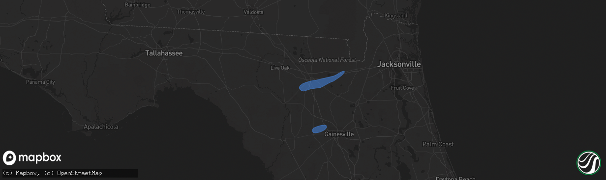 Hail map in Lake City, FL on April 3, 2024