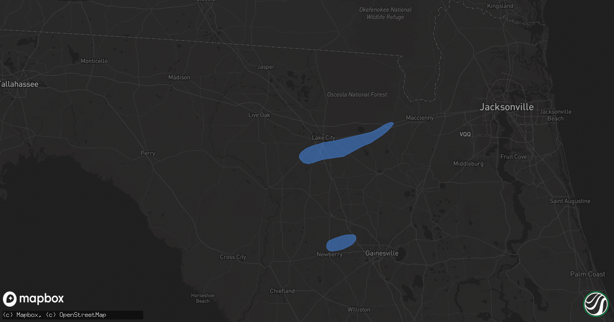 Hail map in Lake City, FL on April 3, 2024