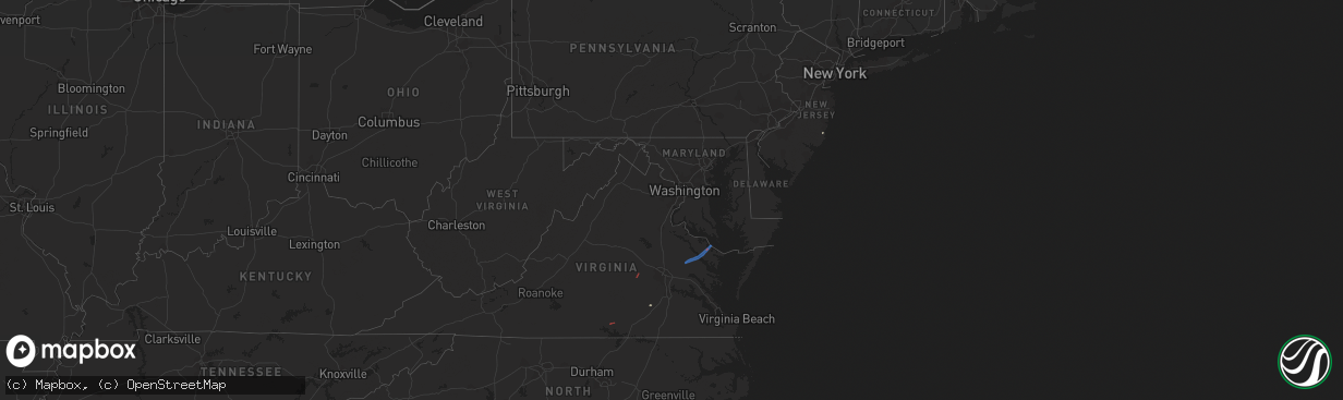 Hail map in Maryland on April 3, 2024