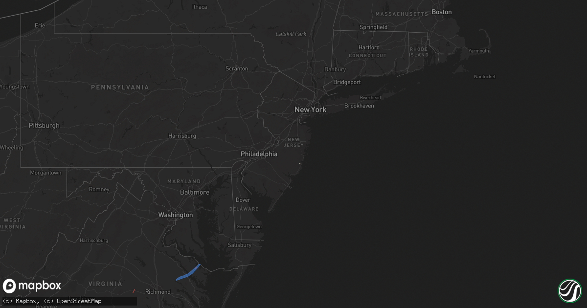 Hail map in New Jersey on April 3, 2024