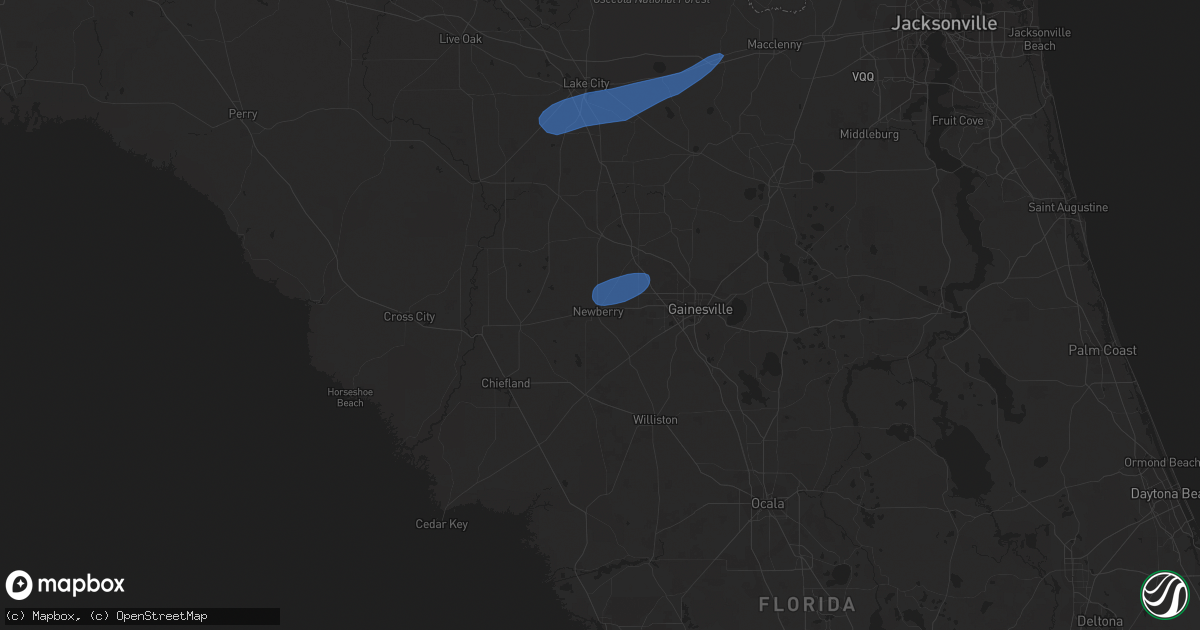 Hail map in Newberry, FL on April 3, 2024