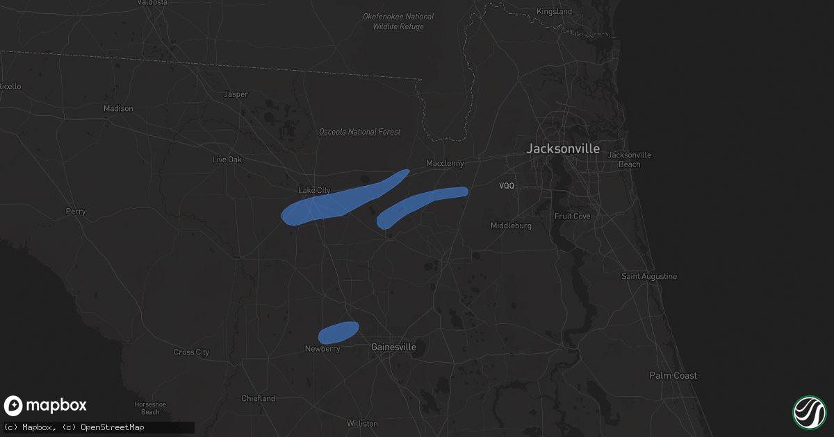 Hail map in Raiford, FL on April 3, 2024