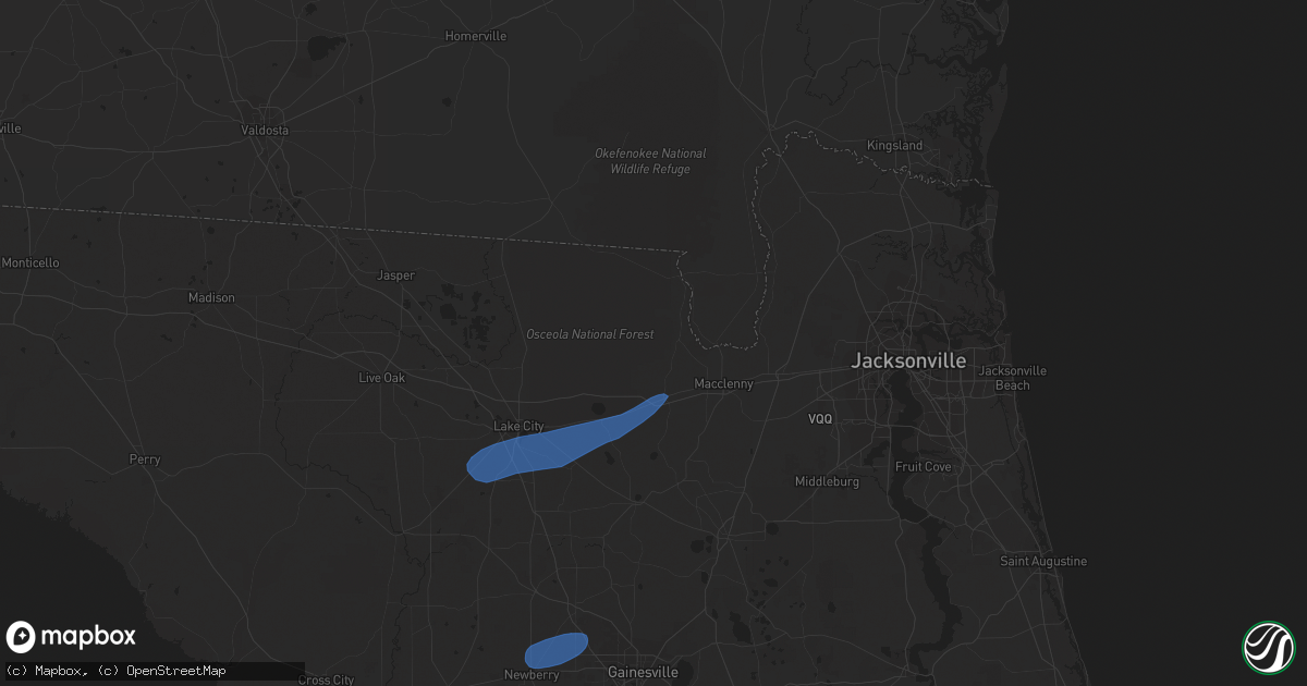 Hail map in Sanderson, FL on April 3, 2024