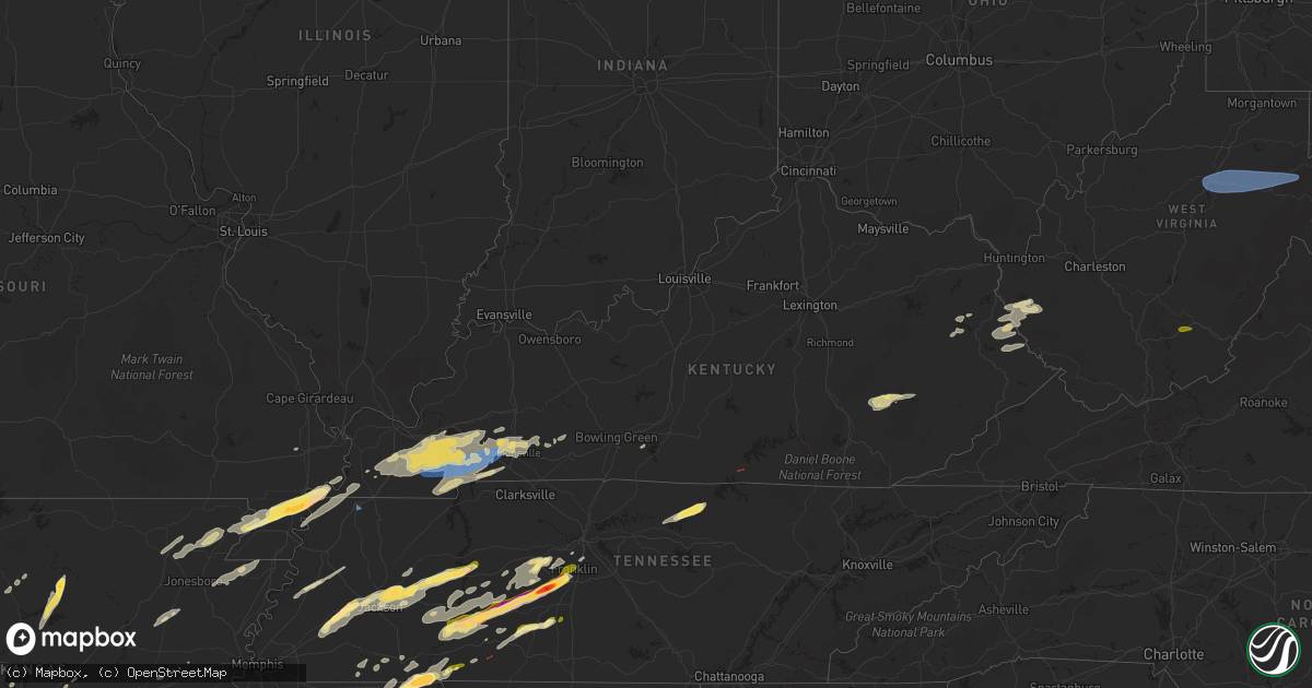 Hail map in Kentucky on April 3, 2025
