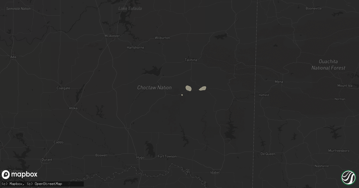 Hail map in Nashoba, OK on April 3, 2025