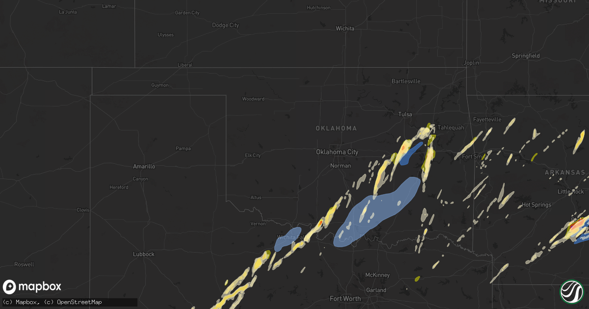 Hail map in Oklahoma on April 3, 2025