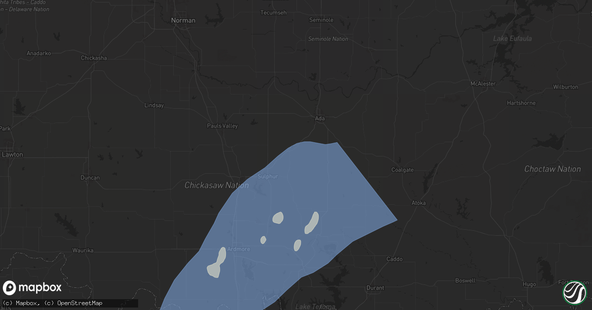 Hail map in Roff, OK on April 3, 2025