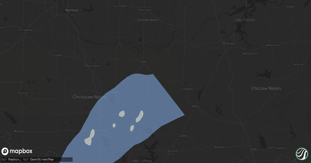 Hail map in Stonewall, OK on April 3, 2025