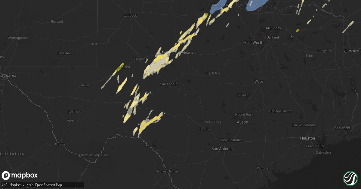 Hail map in Texas on April 3, 2025